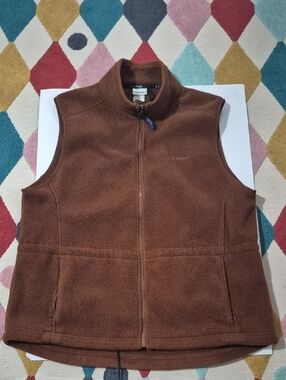 Vintage L.L. Bean Brown Fleece Vest - Full Zip Layer